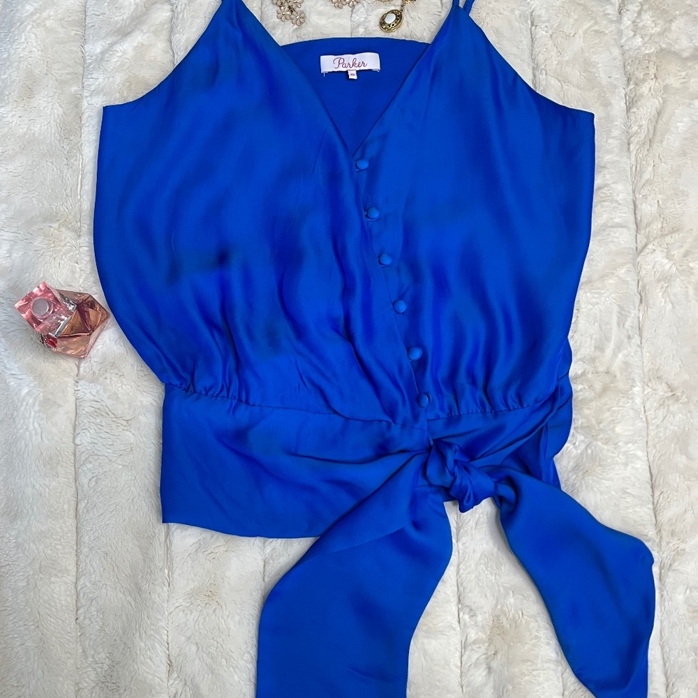 Parker Blue Tie Tank Top